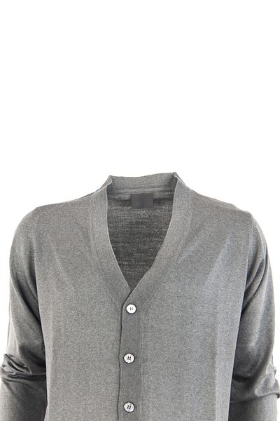 Oppland Men's V-Neck Buttoned Pocket Classic Model Comfortable Cut Full Pattern Wool Woven Cardigan