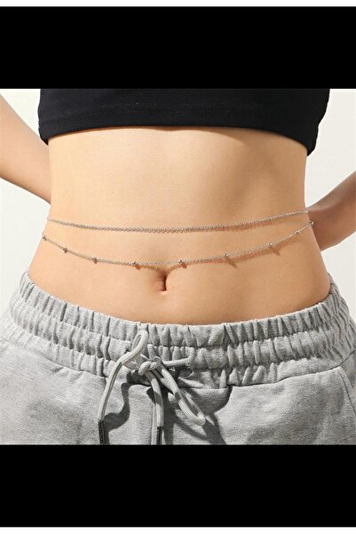 Arescollection ikili dorika rodyum kaplama kararmaz bel zinciri