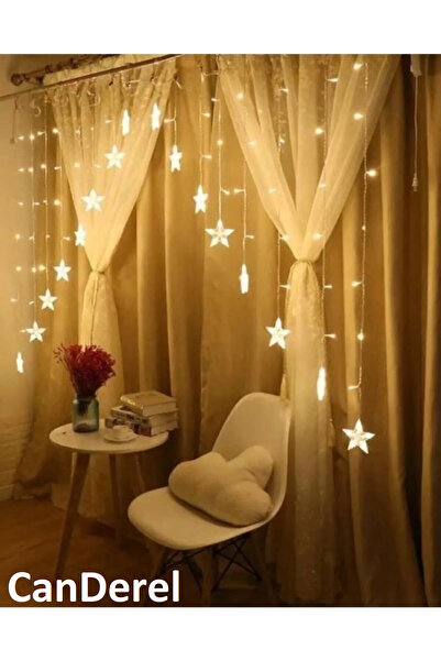 Jetcom Gün Işığı Yıldız Perde Led 8 Mod Saçaklı Led Işık Aydınlatma Çarpraz