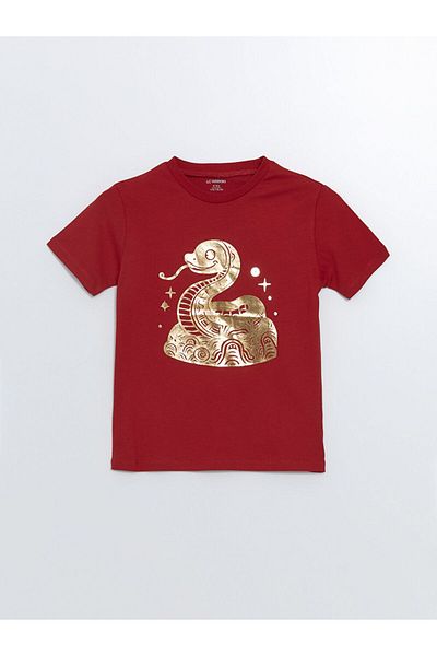 LC Waikiki Printed Short Sleeve Crew Neck T-Shirt for Baby Boy