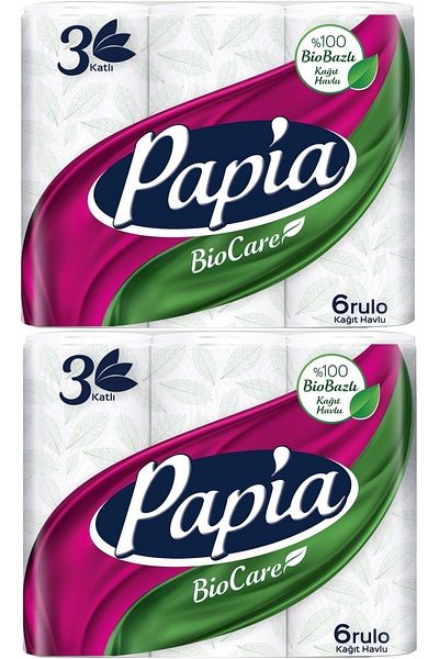 Papia Paper Towel (3 Layers) 12 Pieces Set Bio Care (2PK*6)
