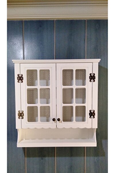 VİLLAÇAM AHŞAP TELLİ TEREK BARDAKLIK BAHARATLIK MUTFAK RAFI