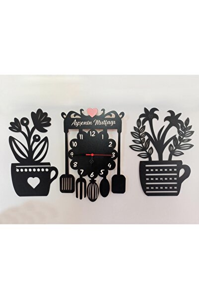 Genel Markalar Duvar Saati Mutfak, 3lü Set, kişiye özel