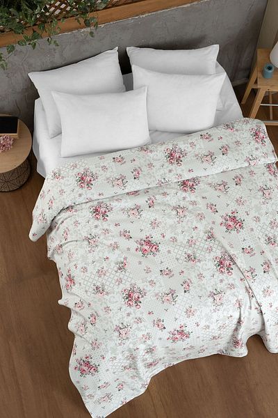 Evim 100% Bumbac Imprimat Malva Pique Dublu - 200x230 Cm