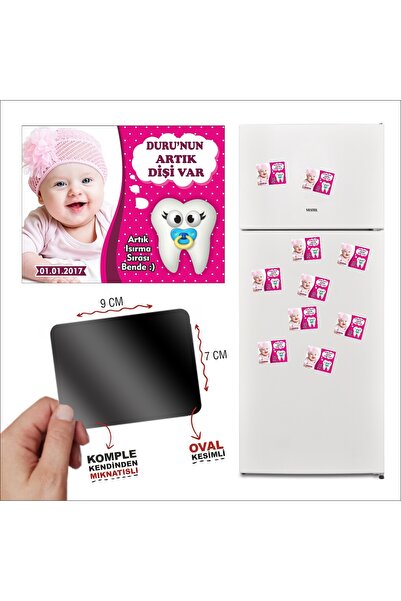 CiciMagnet Diş Buğday Magneti Hediyelik Kız Bebek İçin 10 Adet