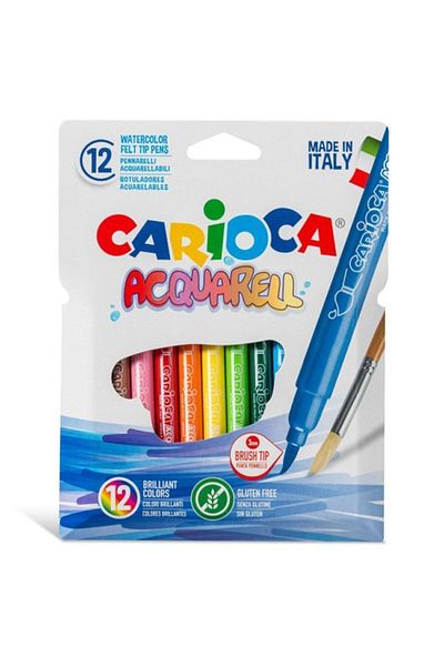 CARIOCA Acquarell Brush Tip Felt Tip Paint Pen 12pcs