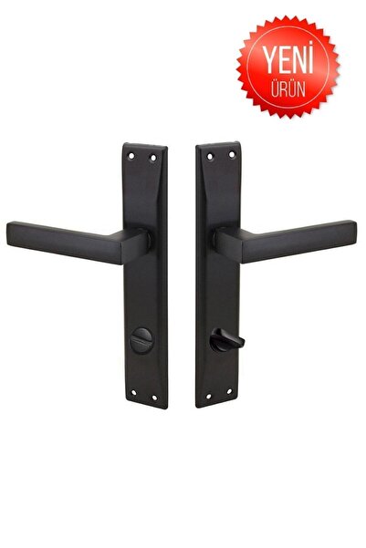 Nobel ( 7 Takım ) Avanti Mat Siyah Aynalı Kapı Kolu 3+1 Daire Seti / 5 Oda Ve 2 Wc