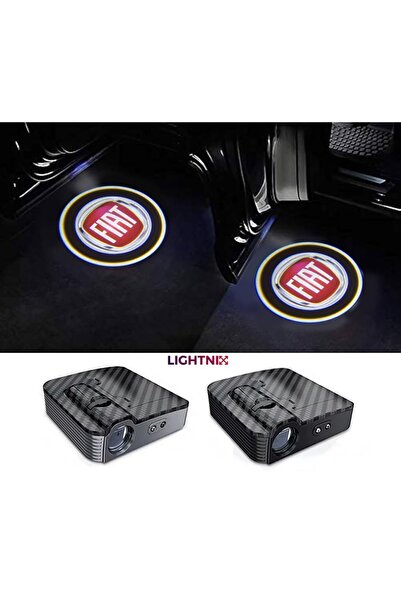LIGHTNIX Fiat Araçlar İçin Pilli Yapıştırmalı Fotoselli Kapı Altı LED Logo Işık