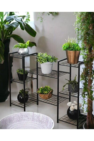 Bye Concept More METAL AYAKLI 8 TEL RAFLI SAKSI STANDI DEKORATİF KATLI SAKSIL...