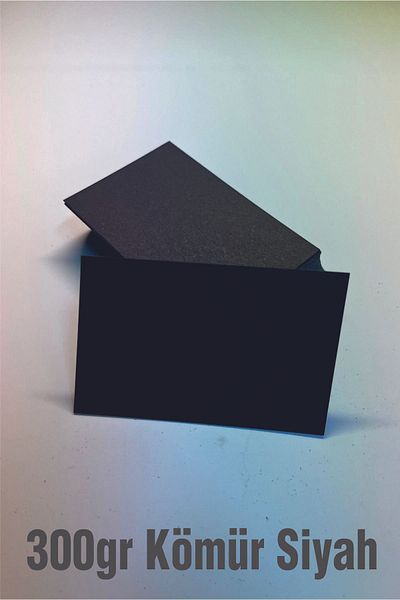 Örün Matbaa Black Business Card - 100 Blank 5X8Cm, Fancy Paper Charcoal Land