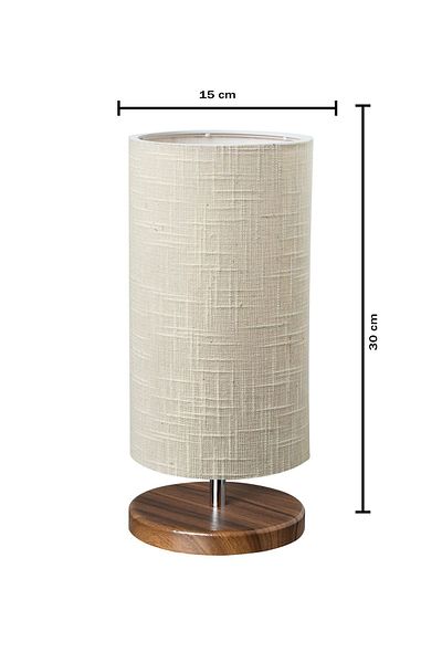 EFLIGHTDESIGN Wooden Lampshade Cream Pattern Modern Stylish Bedroom Living Room Table Lamp