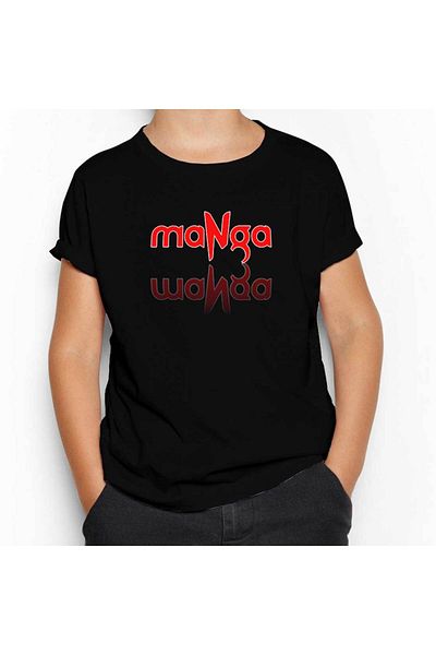 Z zepplin Black Manga Text Reflection Kids T-Shirt