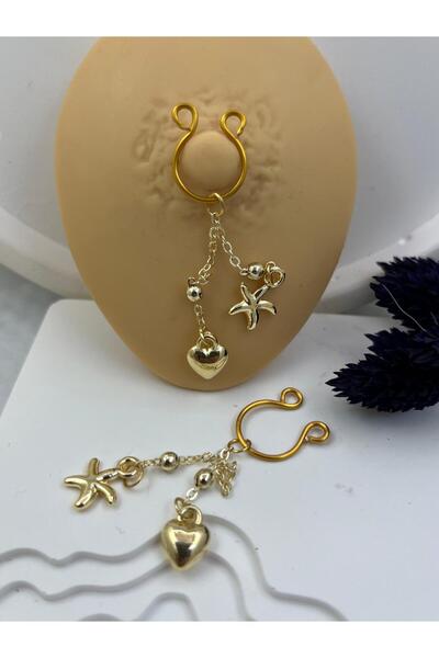 Arescollection DELİK GEREKTİRMEYEN SIKIŞTIRMA SAHTE FAKE MEME UCU NİPPLE PİERCİNGİ