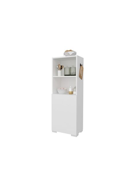 AYSİMO Atlas Askı Detaylı MDF Beyaz Çok Amaçlı Dolap Banyo Dolabı Kiler Dolabı Mutfak Dolabı