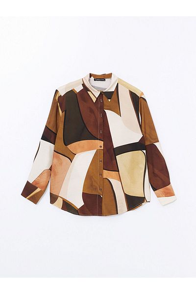 LC Waikiki Lcwaıkı Classic Green Patterned Women's Shirt