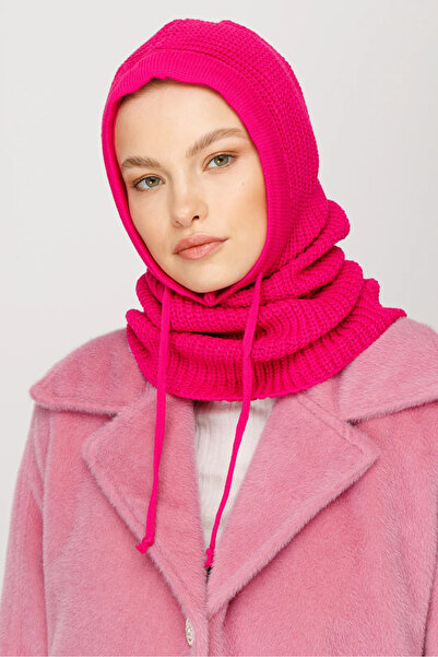 HUDANA Fuşya Balaclava Kışlık Triko Başlık Nefes alabilir kumaşlardan üretilm...