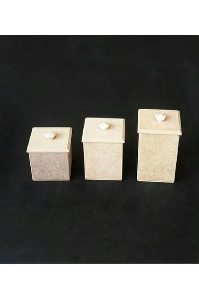 Altınyapı Hobi Market Raw Mdf Lid Triple Spice Bowl Set