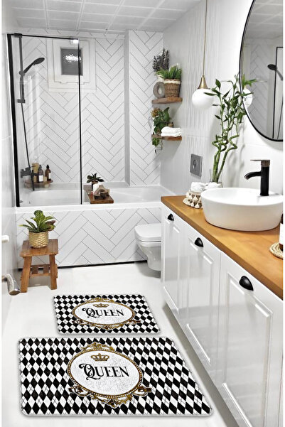 Artızon مجموعة سجادة حمام بتصميم عصري ملون ومضاد للانزلاق وقابلة للغسل