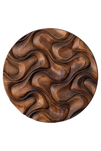 Üreet Dalga Desenli Ahşap Oyma Duvar Dekoru