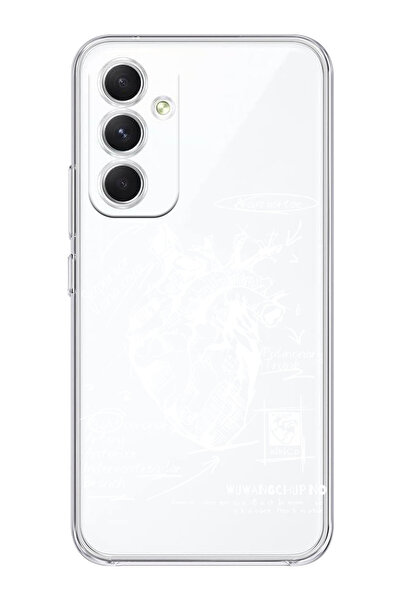 shoptocase Galaxy S23FE Uyumlu Anatomik Kalp Desenli Şeffaf Telefon Kılıfı