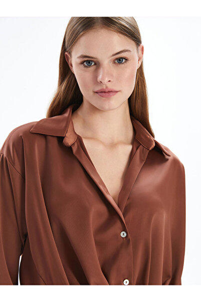 LC Waikiki Lcw Limited Brown Satin Women's Shirt