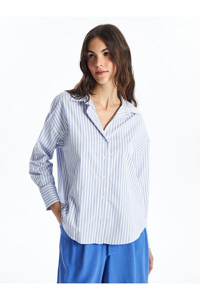 LC Waikiki Cămașă oversize cu dungi pentru femei