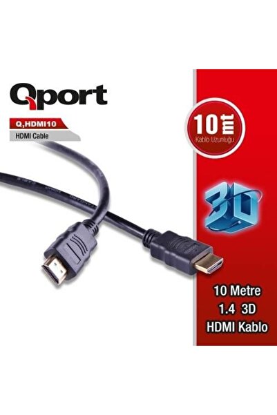 Qport / كابل HDMI للصورة QPORT Q-HDMI10 بطول 10 أمتار ثلاثي الأبعاد ذهبي 1.4v