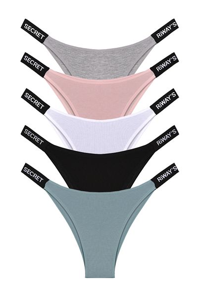 riways secret Cotton Edge Band Rubberized Brazilian 5 Pack