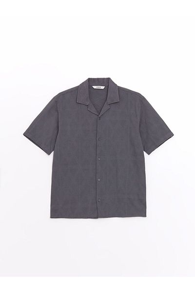 LC Waikiki Lcw Casual Gray Regular Fit Men's Short Sleeve Shirt