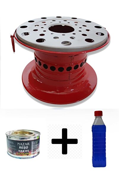 Genel Markalar Kırmızı Reşo Yakıtlı Osmanlı Kamp Ocağı 500 ml Jel Yakıt Hediyeli Kırmızı-turuncu-siyah