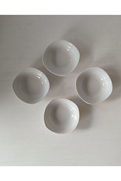 Porland Square White 4 Piece Snack Bowl Set Porcelain Bowl 13cm