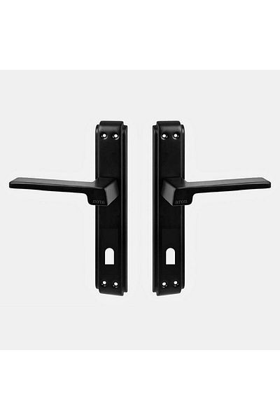 Sofuoğlu Anka Mirrored (ROOM) Door Handle Matte Black / Black Door Lock 40mm / Set