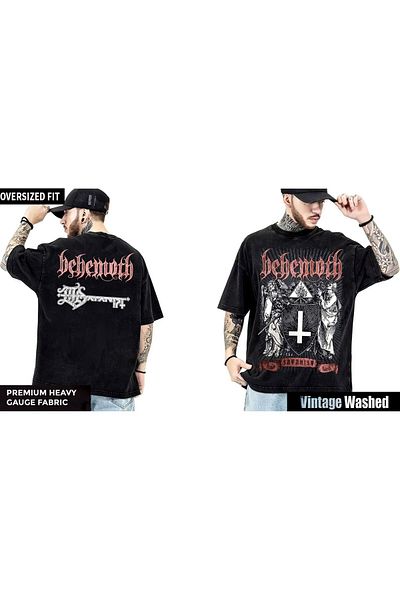 Metal Giyim Tricou Behemoth lavabil supradimensionat