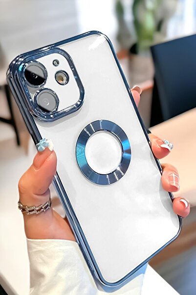 mooodcase İphone 11 Logo Detaylı Lens Korumalı Renkli Çerçeve Detaylı Şeffaf ...