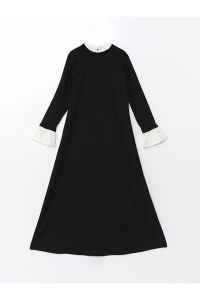 LC Waikiki Fırfırlı Dik Yaka Kadın Elbise