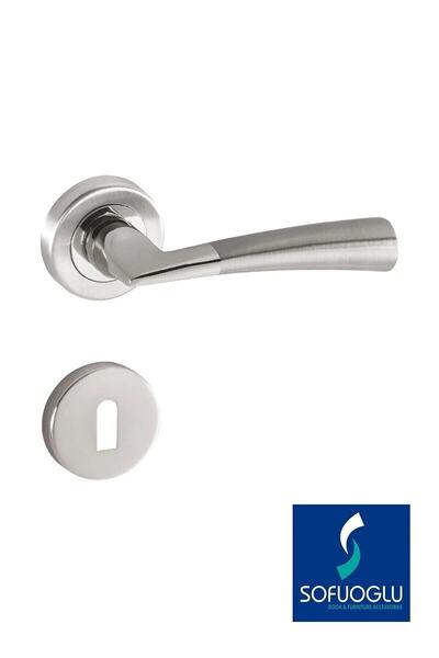 Sofuoğlu Stainless Hazal Round Rosette Room Door Handle / Nickel-Satin