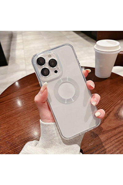 mooodcase Iphone 13 Pro Logo Detaylı Lens Korumalı Renkli Çerçeve Detaylı Şeffaf Silikon Kılıf Mchzr