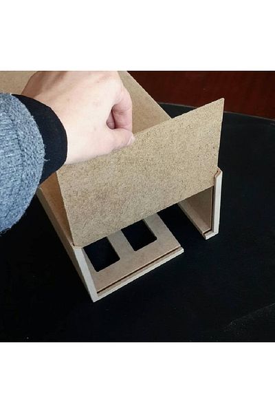 Altınyapı Hobi Market Decorative House 5 - Raw Mdf Unpainted Candle and Led