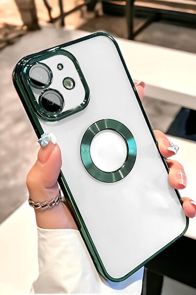 mooodcase İphone 11 Logo Detaylı Lens Korumalı Renkli Çerçeve Detaylı Şeffaf ...