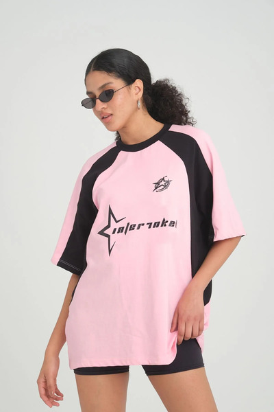 3 ROPE Pink Retro Star Oversize Unisex T-Shirt