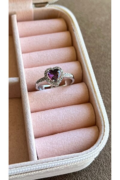 My Home Carpet Prenses Mor Kalp Silver Yüzük Ayarlanabilir Ciddi Ilişki Yüzüğü