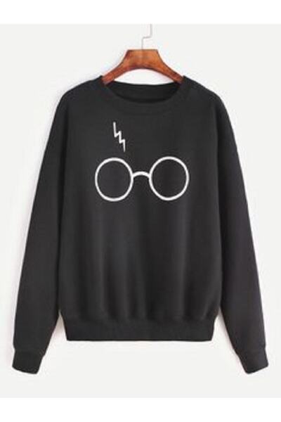 Genel Markalar Harry Pother Yara İzi Baskılı Sweatshirt Bisiklet Yaka Ön Bask...