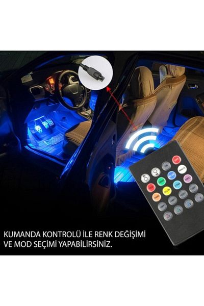 DGR Interior Lighting Remote Controlled Music Sensitive 12 LEDs Under Foot Led -7 Colors RGB |