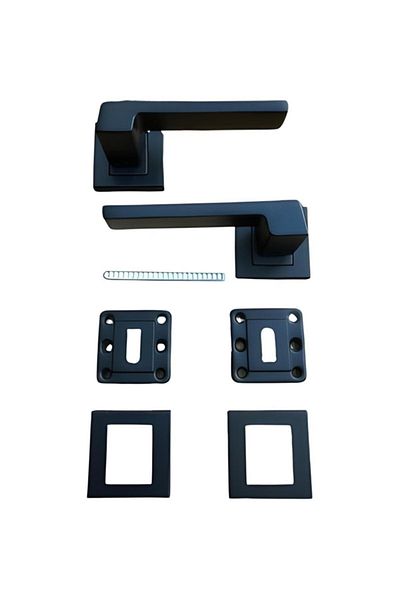 Sofuoğlu Aluminum/steel Matte Black Square Rosette Room Door Handle (inner Door) / Dicle Anka