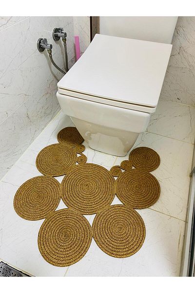 ModaCardin Πατάκι διπλής όψης από γιούτα και άχυρο - Πατάκι μπάνιου και τουαλέτας