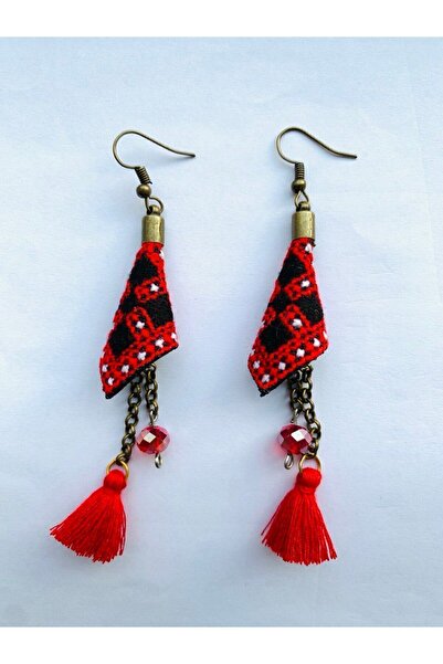 Arsita Tarz Sallantılı Tasarım El Iğne Işi Küpe 10 Cm