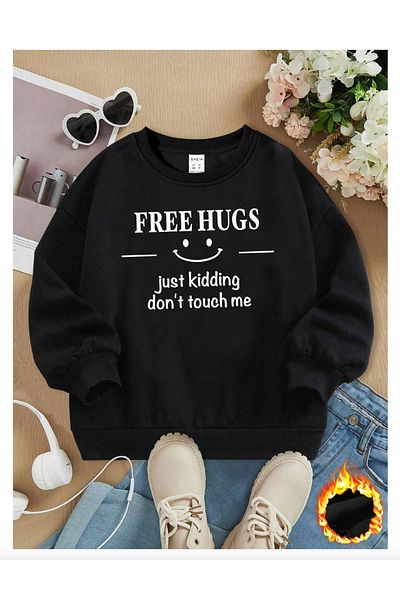 Pelna Hanorac pentru copii din bumbac negru - Design special și imprimat