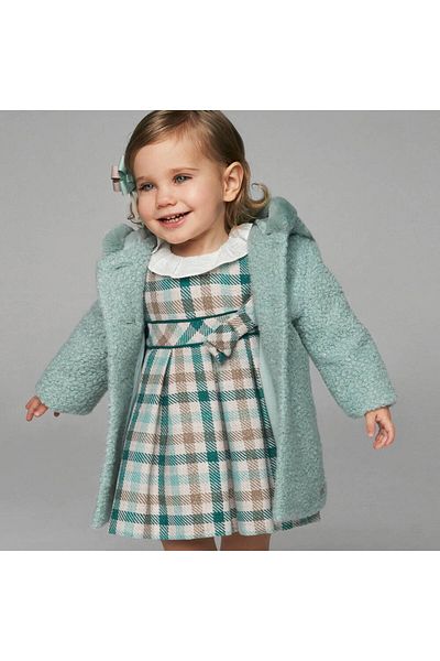 MAYORAL Green Plaid Dress