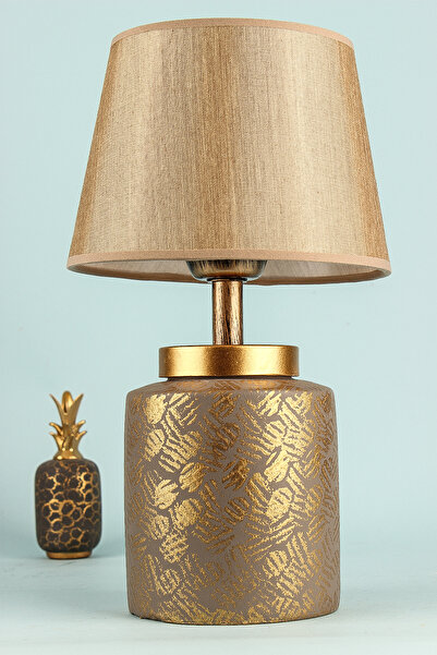 Hmydesign Grande Seramik Abajur Gri Gold