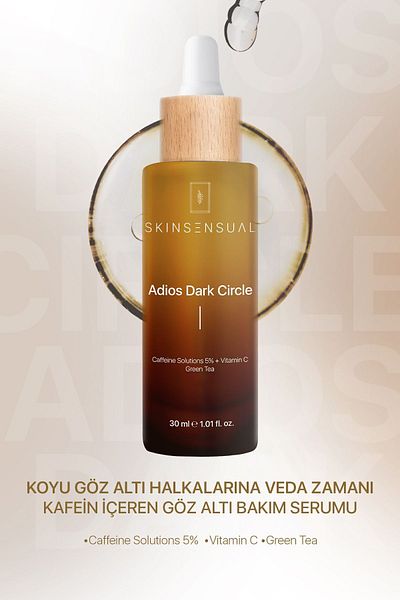Skin Sensual مصل Adios Dark Circle تحت العين (حلول الكافيين 5% + فيتامين C) مظهر مضيء تحت العين